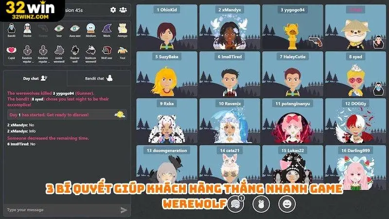 3 bí quyết giúp khách hàng thắng nhanh game Werewolf