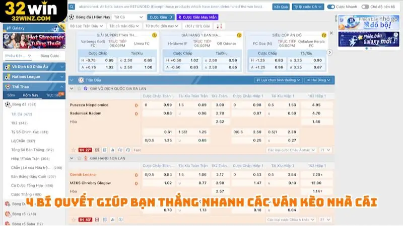 4 bí quyết giúp bạn thắng nhanh các ván kèo nhà cái