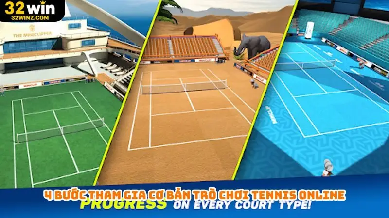4 bước tham gia cơ bản trò chơi tennis online