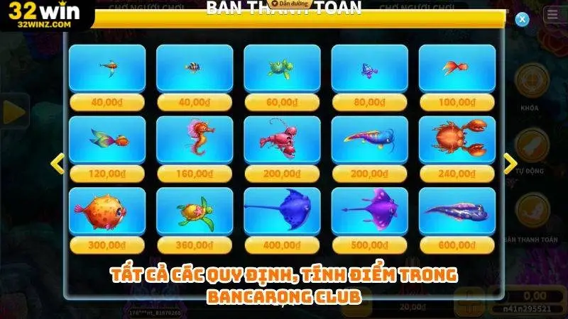 Tất cả các quy định, tính điểm trong Bancarong Club