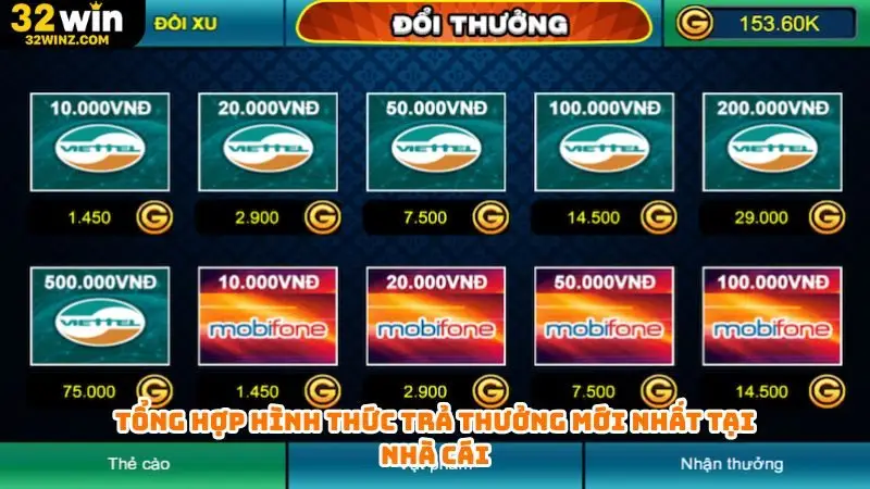 Tổng hợp hình thức trả thưởng mới nhất tại nhà cái